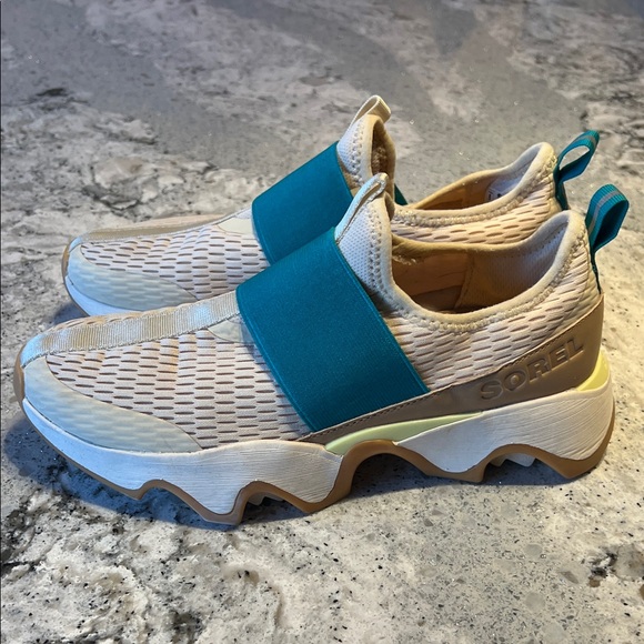 Sorel Cream and Teal Casual Shoes Size 8 - Picture 5 of 10